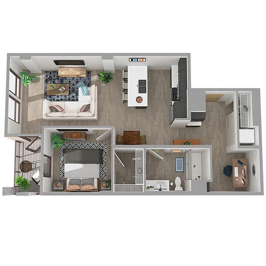 Floor plan 1x1D-3