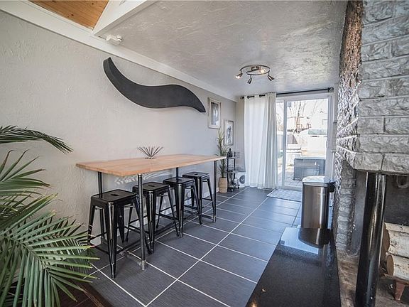 Dining area and glass doors to the back yard.