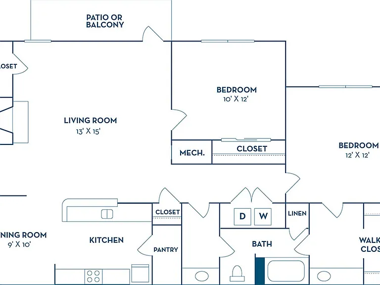2 Bedroom | 1 Bath | 1146 SF 2 Bedroom | 1 Bath | 1146 SF