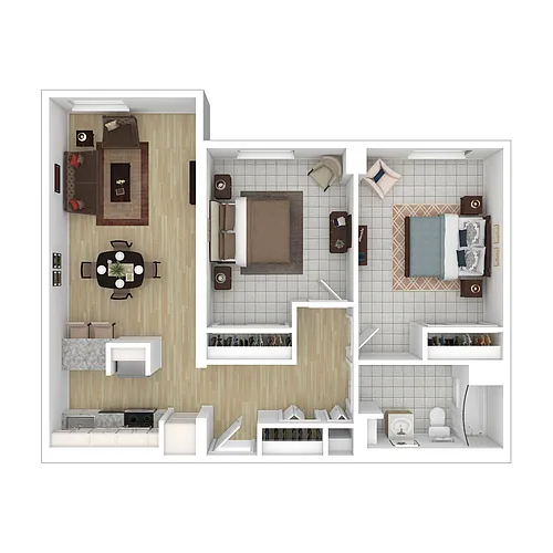 Floor plan 55+/Accessible - 99 Kent Street Two Bedroom/One Ba