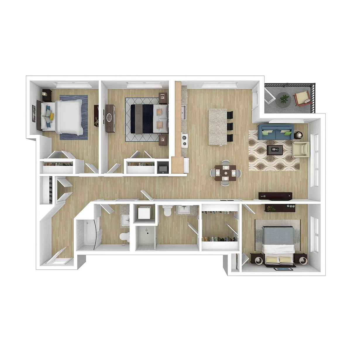 Floor plan 3 Bedroom 2 Bathroom