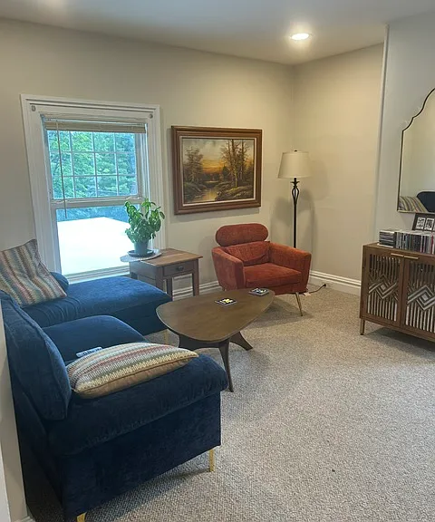 well lite family room