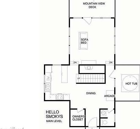 The main-level floor plan