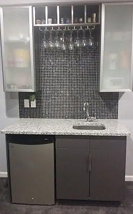Wet bar in basement