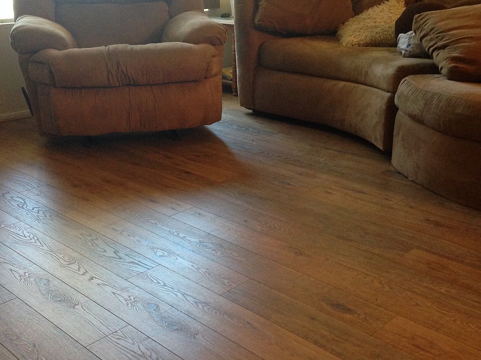 Living area, new flooring