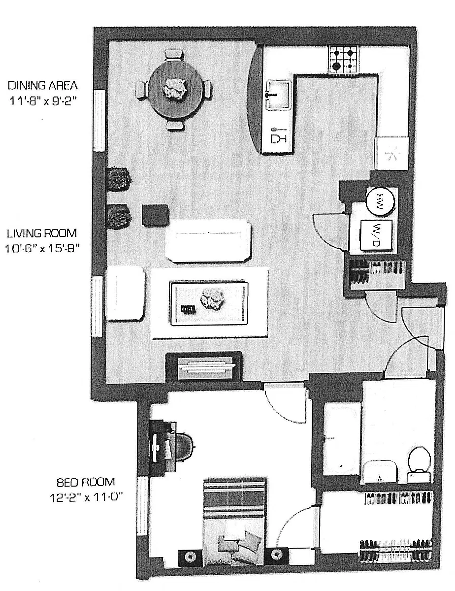Floor plan One Bedroom, Type F