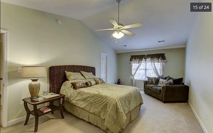 Primary bedroom with ensuite and walk in closet.