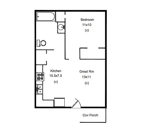Floor plan 1B1B