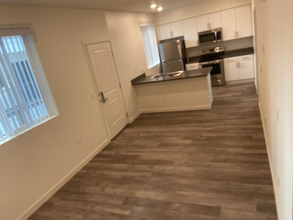 Entry, Living room, kitchen.