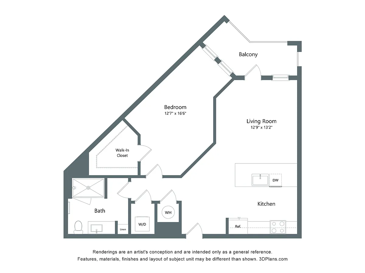 Floor plan The Gradient | 1 Bed | 1 Bath