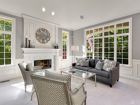 Living room with beautiful fireplace