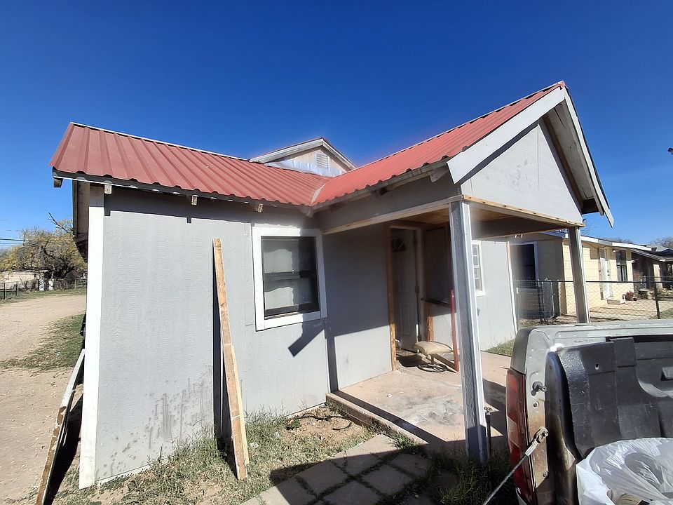 Front of the house, with small porch