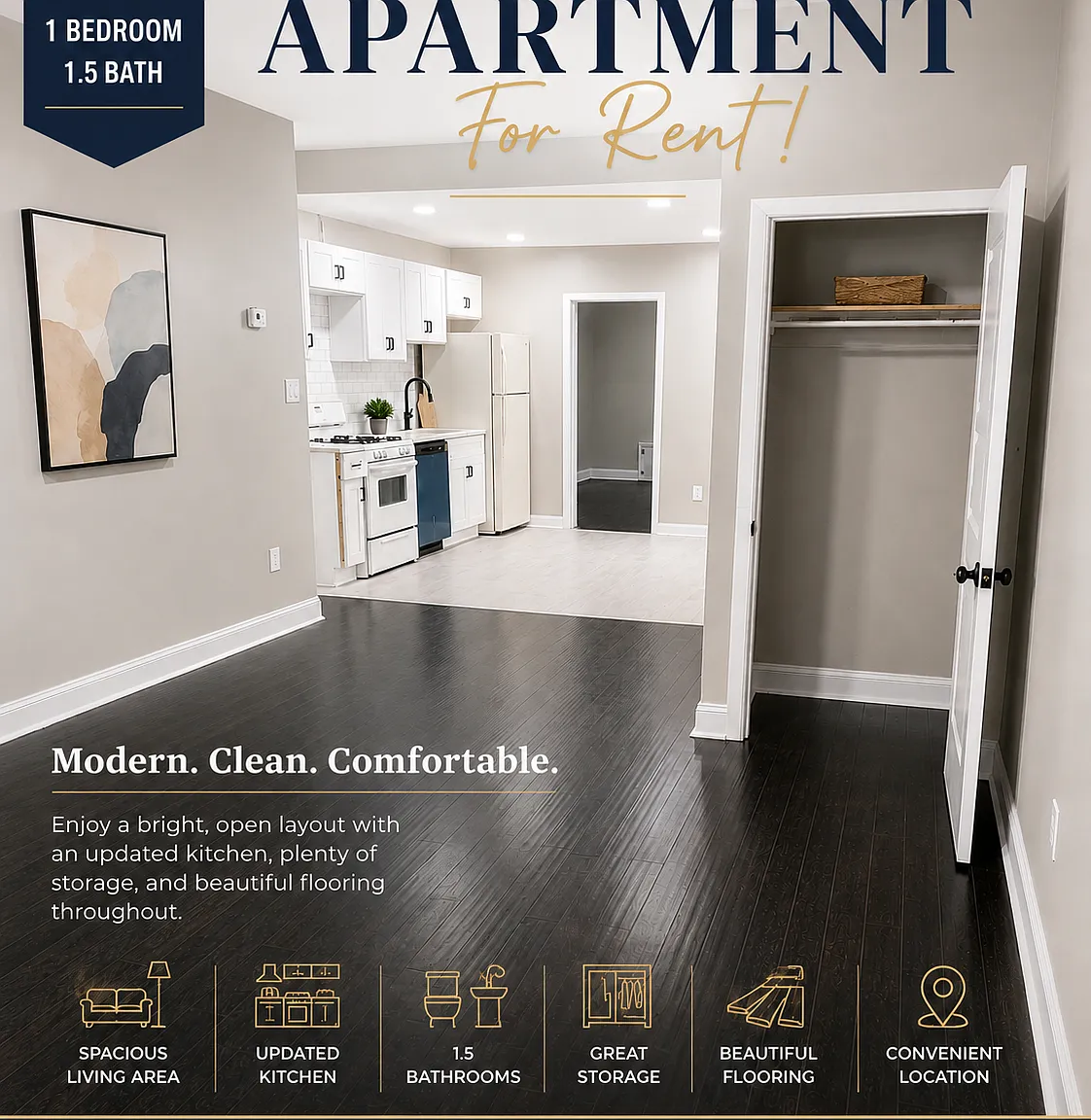 1 bed, 1.5 bath, $1,295 — Photo 1