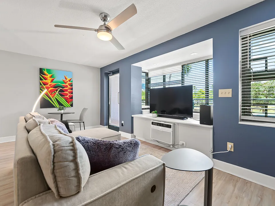 What the unit looked like when it had furntiure. No furniture is in the unit now. This gives you an understanding of the space and potential layout.