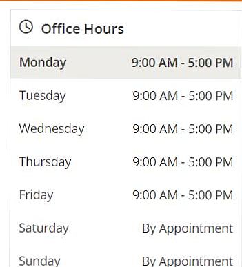 Our office hours