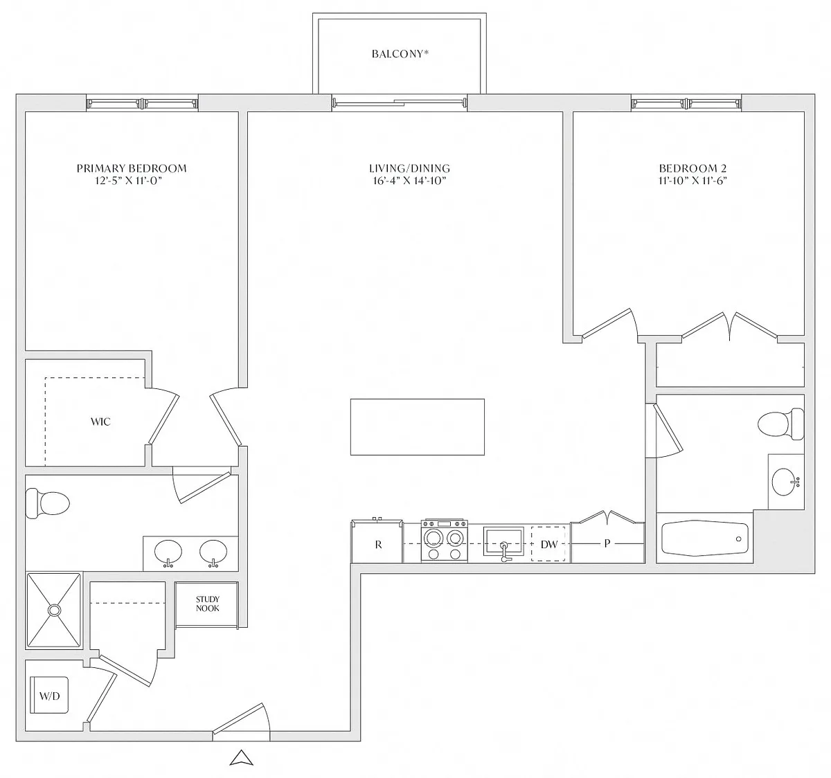 Floor plan 2 Bed/2 Bath-B3