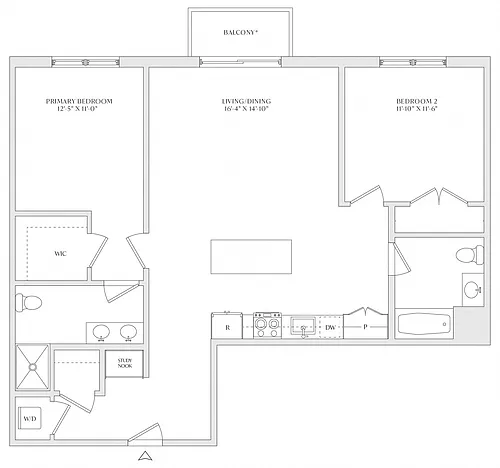 Floor plan 2 Bed/2 Bath-B3