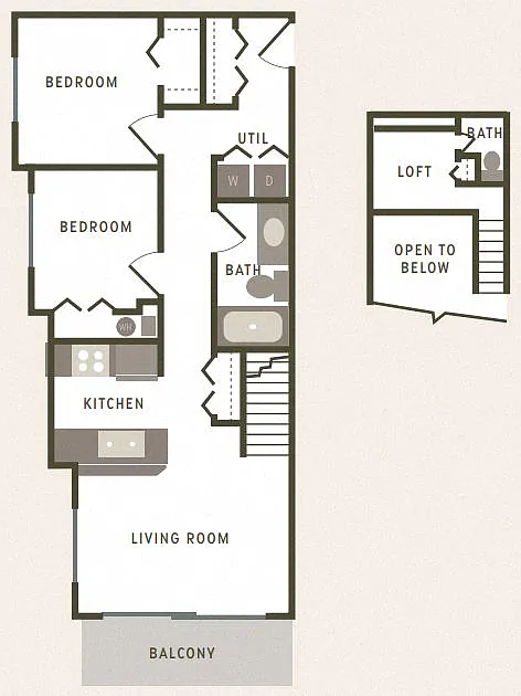 Floor plan 2 Bedroom With Loft