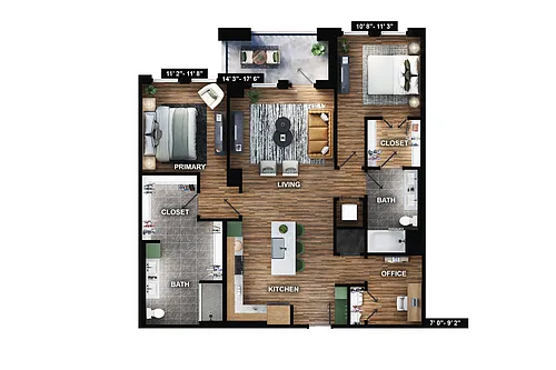 Floor plan B3-B