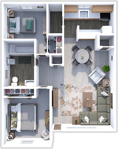 Floor plan 2 Bd 1 Bath Park Place Clyde OH