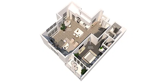 Floor plan 2 BDR - PH Loft 2 Story Corner Unit