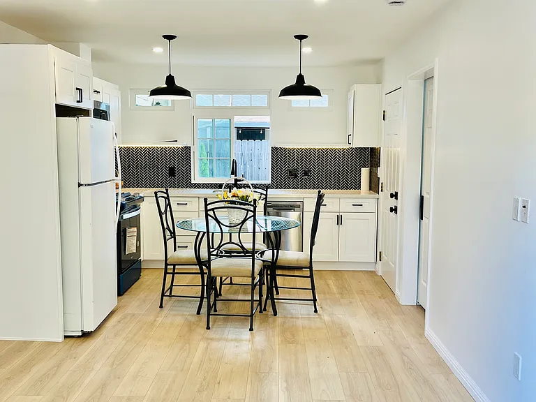 Living room and dining area