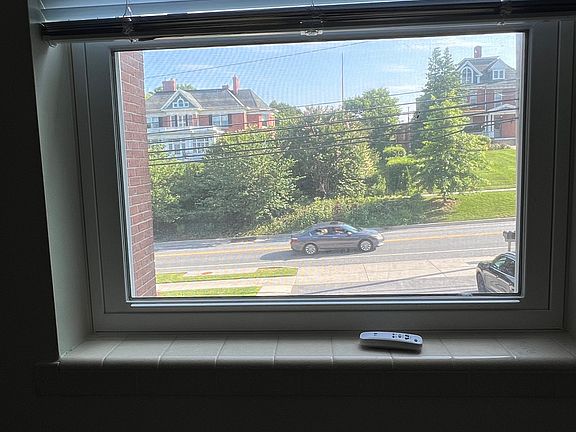 View of Main Street from left window in Living Room