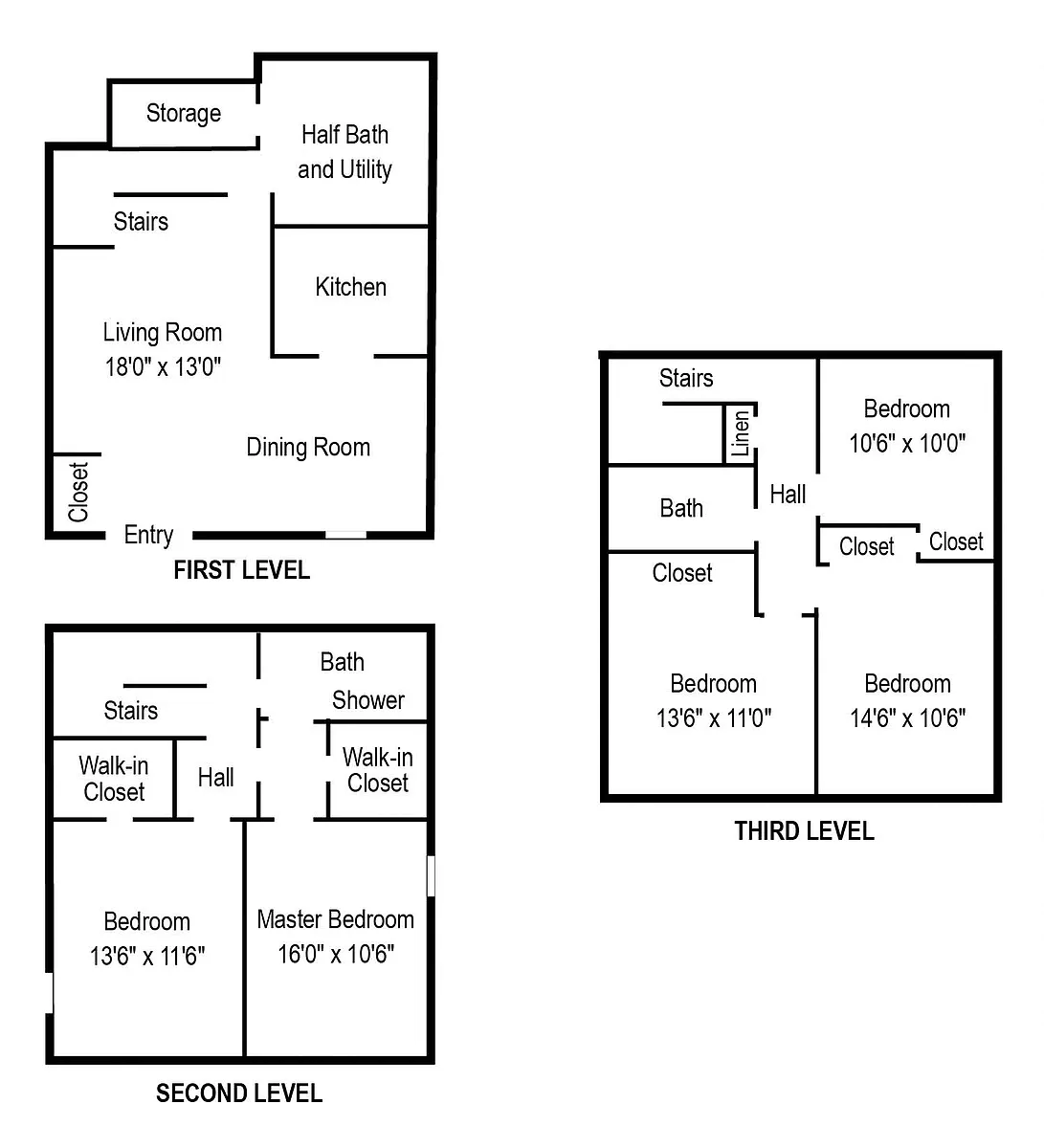 Floor plan 5BR 2BA TOWNHOME
