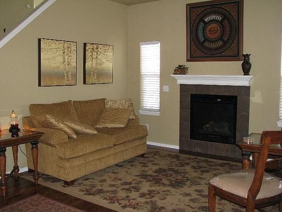 Cozy living room with gas fireplace