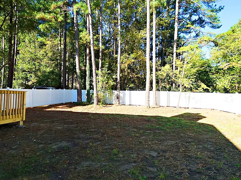 Large fenced backyard