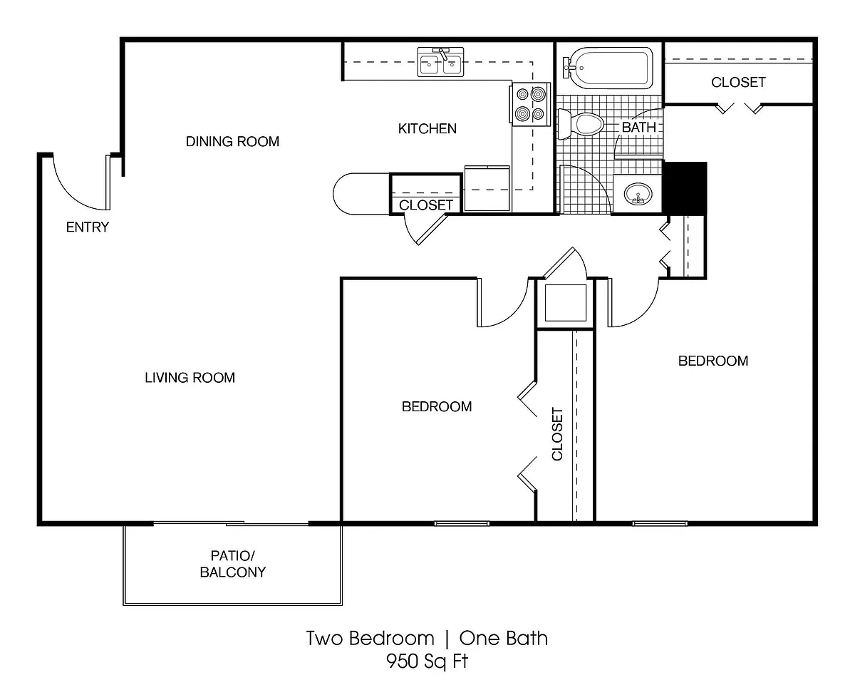 Floor plan 2x1AR1T2 - 2X1 Renovated