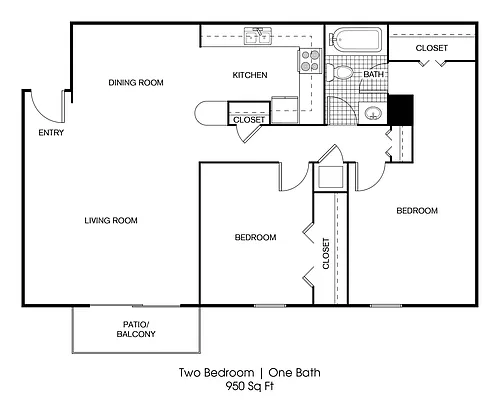 Floor plan 2x1AR1T2 - 2X1 Renovated
