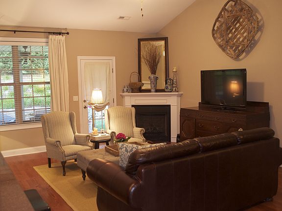 Living room with fireplace