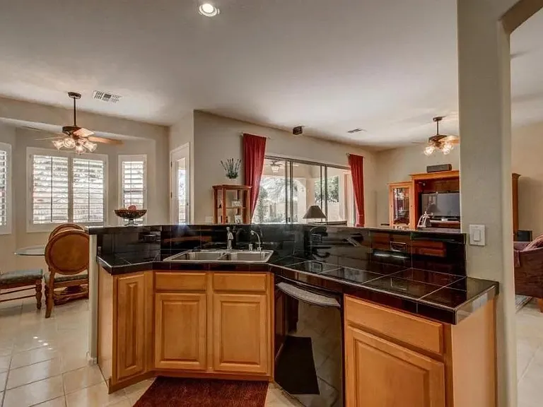 Open kitchen with lots of natural light.
