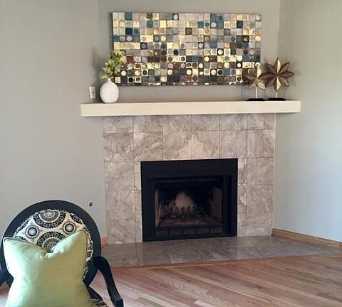 Cozy fireplace and sparkling hardwood floors