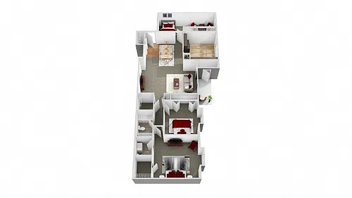 Floor plan 3 Bedroom 1.5 Bath Large