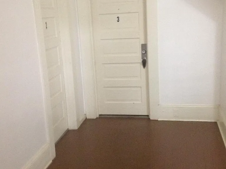 pass security door, looking at apartments