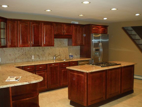 Granite Kitchen with Cherry Cabinets
