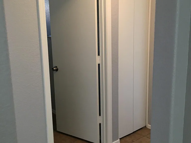 This is the view from the family room towards the bathroom and the hallway that connects the bedrooms.