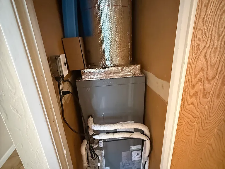 Newly installed heater and new ducting