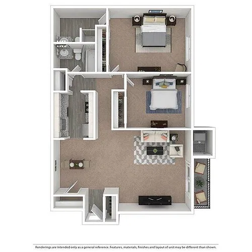 Floor plan 2 Bedroom/2 Bathroom