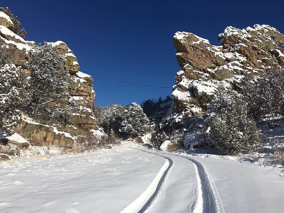 The driveway in.