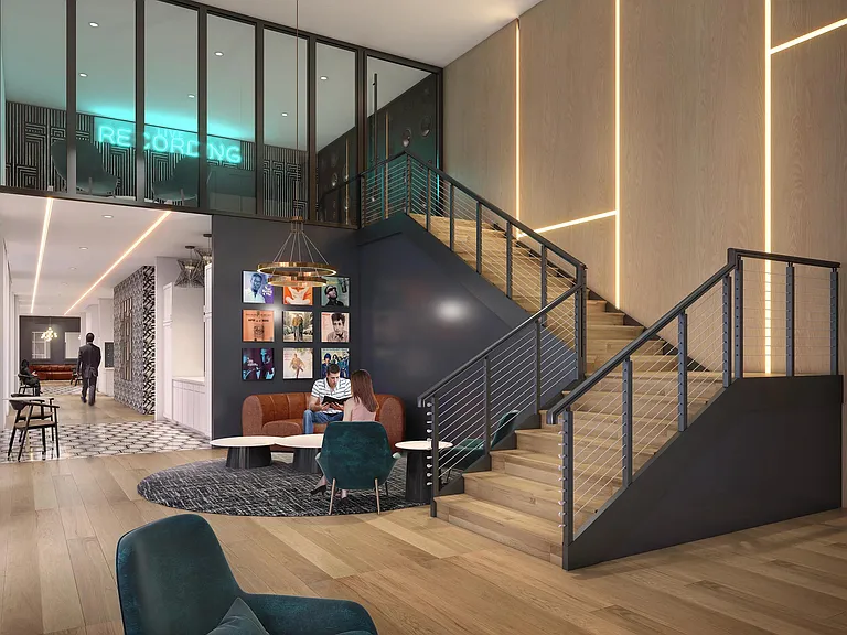 Hotel-inspired lobby with comfortable seating at Modera Encore in Tampa, FL.