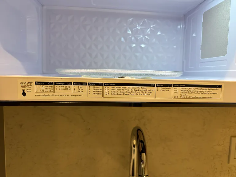 Microwave quick start guide.