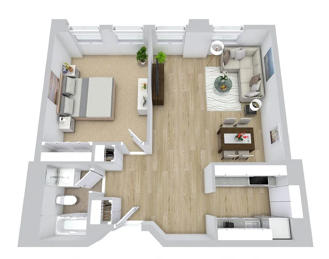 Floor plan 1 Bed 1 Bath