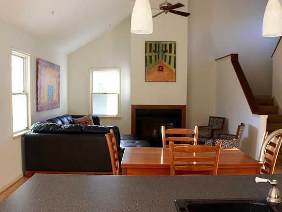 View from kitchen to living room