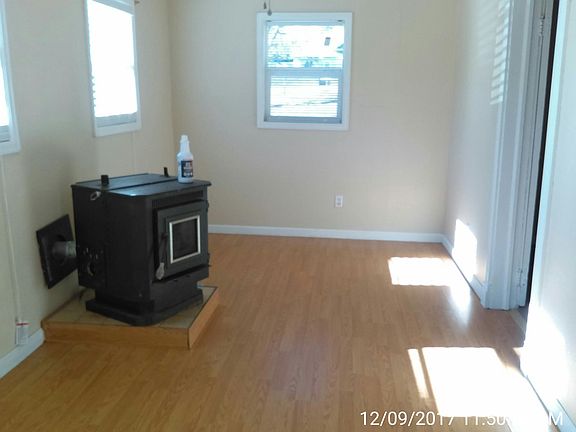 Pellet stove in living area 