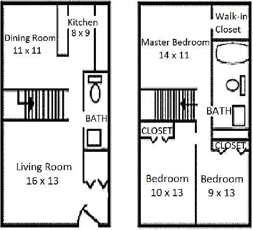 Floor plan Townhome Unit- Style J