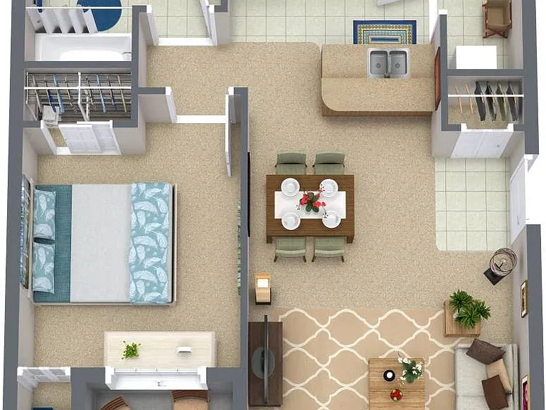 1x1 Floor Plan
