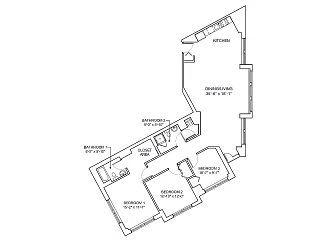 Floor plan Three Bedroom
